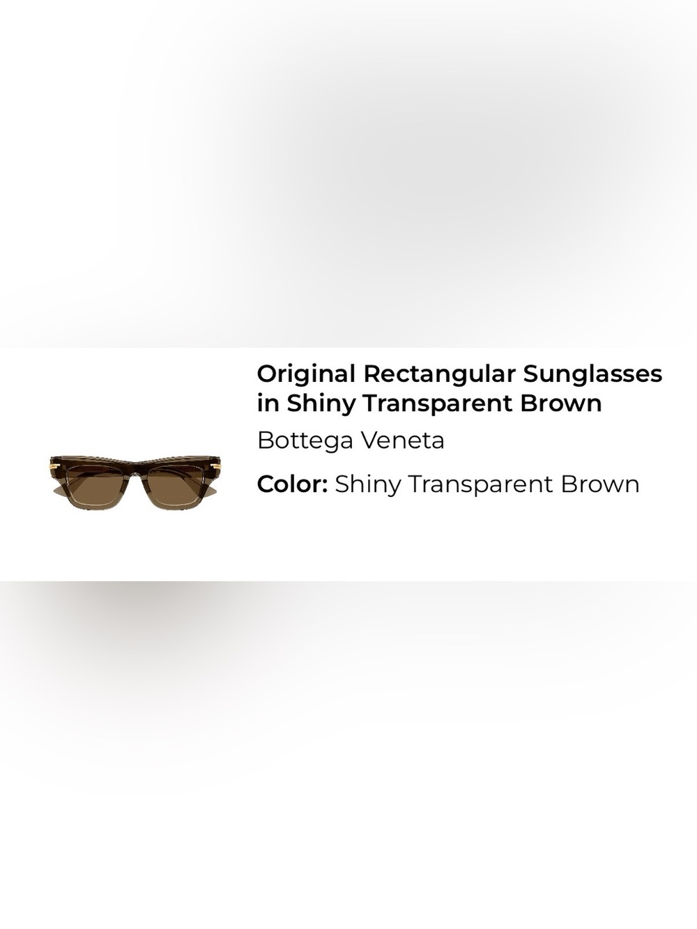 Bottega Veneta Transparent Brown Rectangular Sunglasses